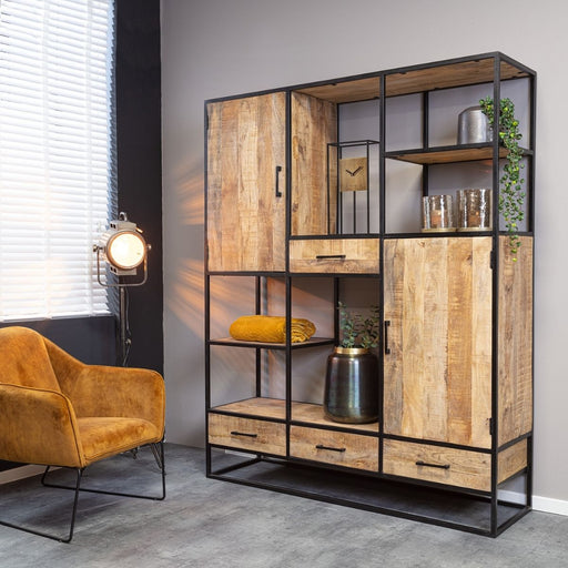 Starfurn Vakkenkast Denver | Mangohout en staal | XXL-Vakkenkasten-Starfurn