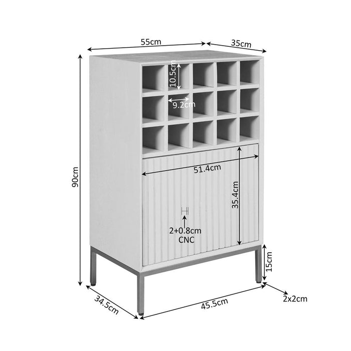 Starfurn Wijnkast Madison Natural | 55 cm-Wijnkasten-Starfurn