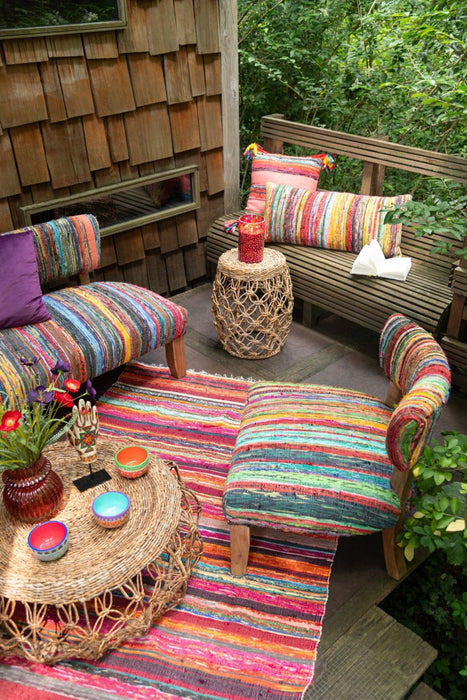 Stoel Chindi Hout/Textile Mix 60x68x72 cm-Eetkamerstoelen-J-Line