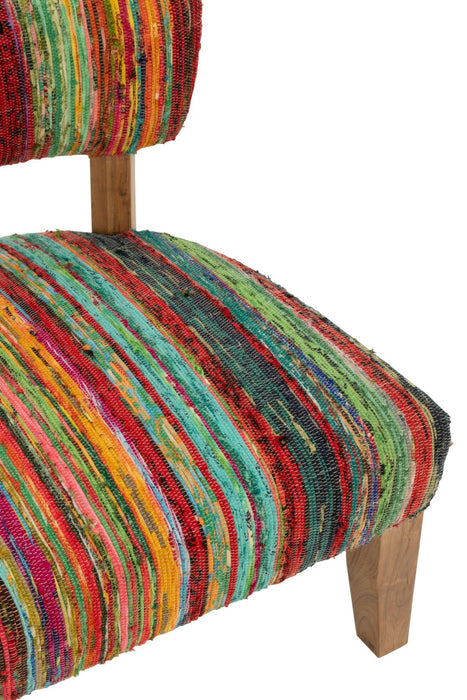 Stoel Chindi Hout/Textile Mix 60x68x72 cm-Eetkamerstoelen-J-Line