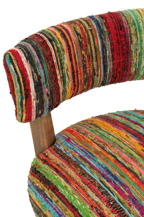 Stoel Chindi Hout/Textile Mix 60x68x72 cm-Eetkamerstoelen-J-Line