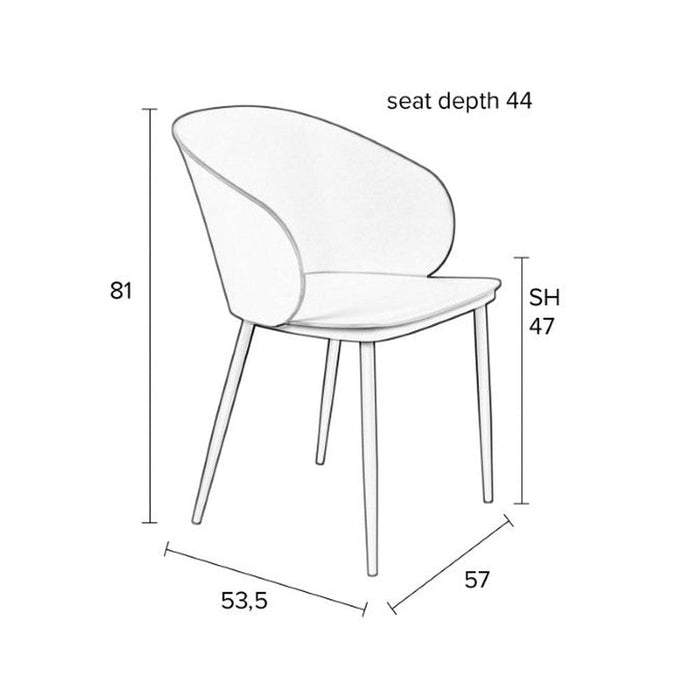 Stoel Gigi All White-Eetkamerstoelen-Creating Home