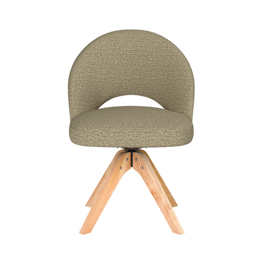 Stoel Mick Groen met houten draaivoet-Eetkamerstoelen-Creating Home