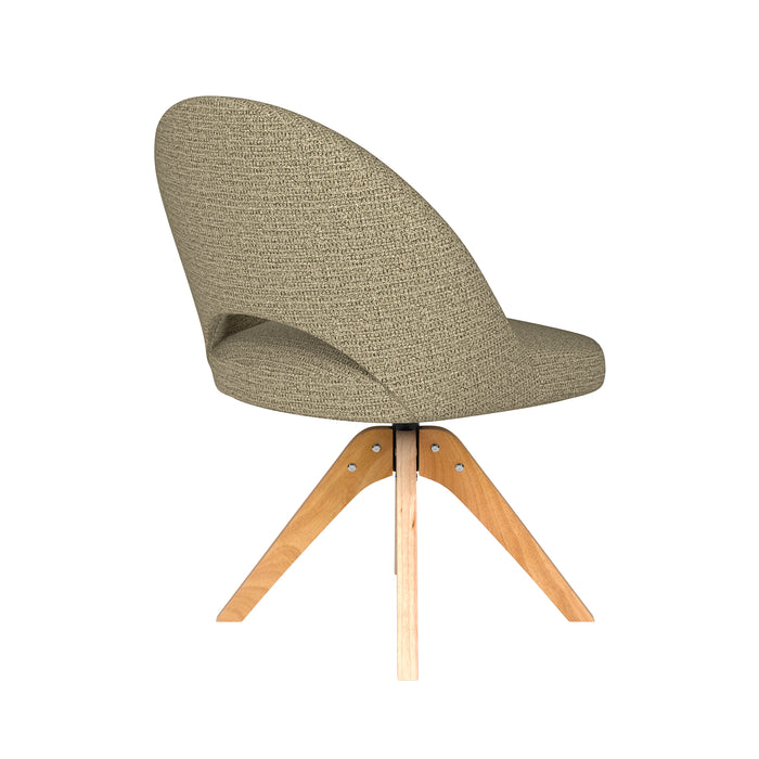 Stoel Mick Groen met houten draaivoet-Eetkamerstoelen-Creating Home