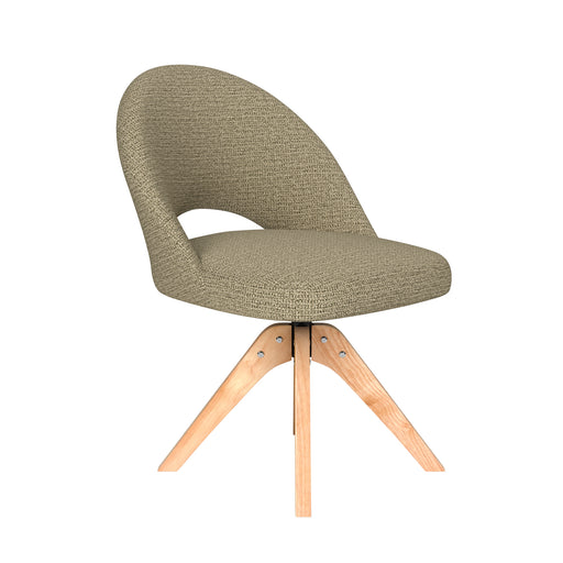 Stoel Mick Groen met houten draaivoet-Eetkamerstoelen-Creating Home