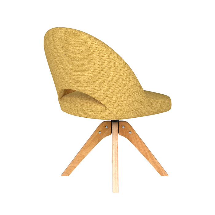 Stoel Mick Oker met houten draaivoet-Eetkamerstoelen-Creating Home