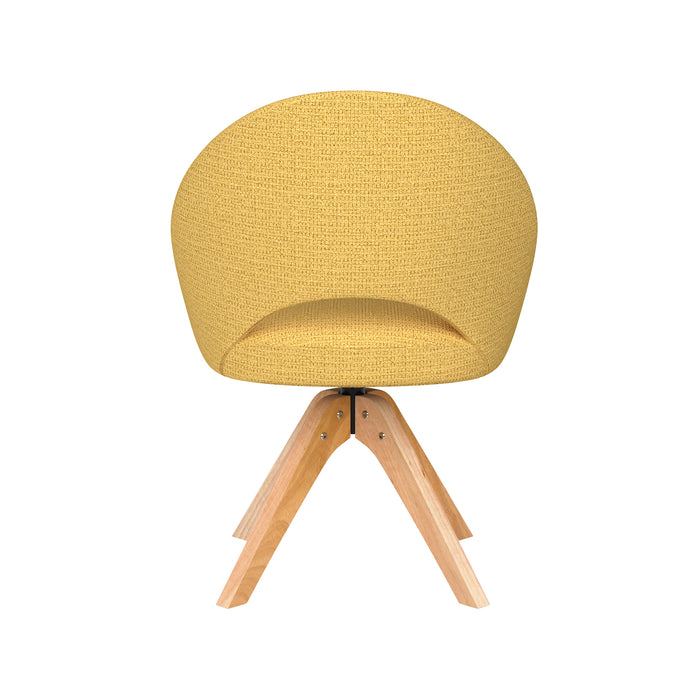 Stoel Mick Oker met houten draaivoet-Eetkamerstoelen-Creating Home