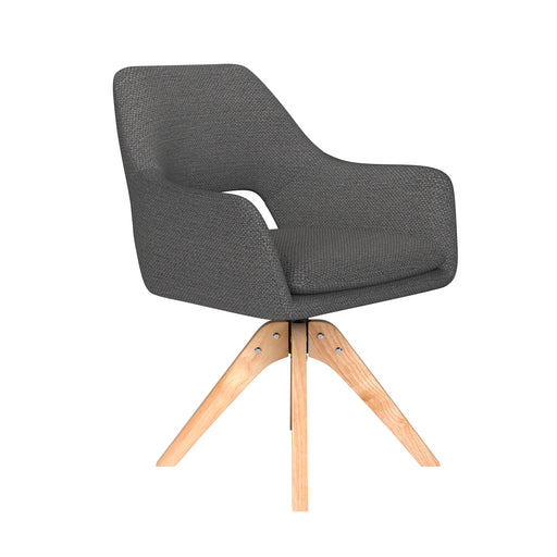 Stoel Mos Grijs met houten draaivoet-Eetkamerstoelen-Creating Home