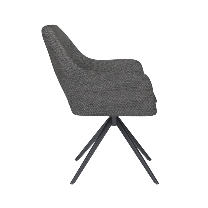 Stoel Mos Grijs met metalen draaivoet-Eetkamerstoelen-Creating Home