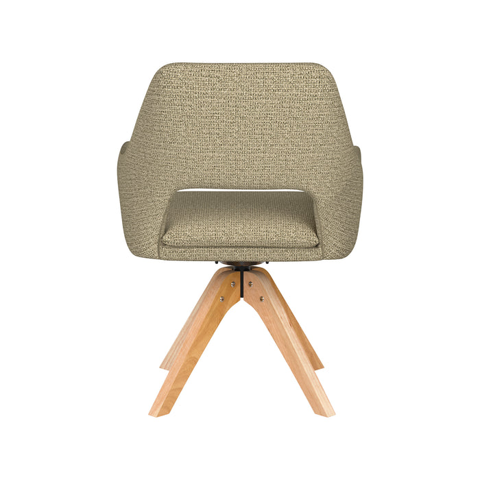 Stoel Mos Groen met houten draaivoet-Eetkamerstoelen-Creating Home