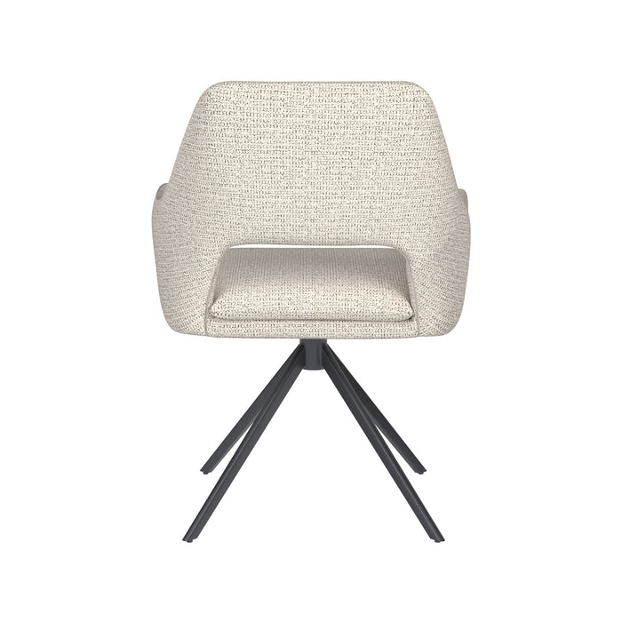 Stoel Mos Off-White met metalen draaivoet-Eetkamerstoelen-Creating Home