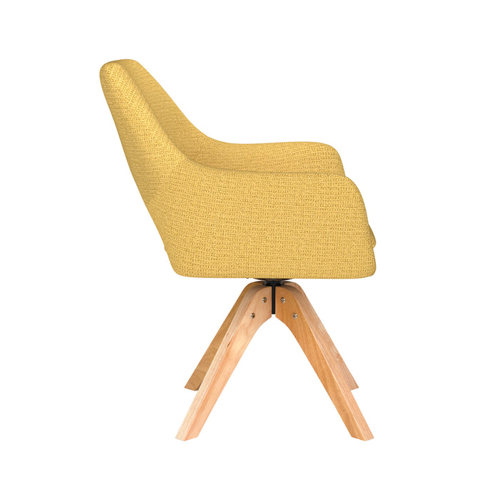Stoel Mos Oker met houten draaivoet-Eetkamerstoelen-Creating Home