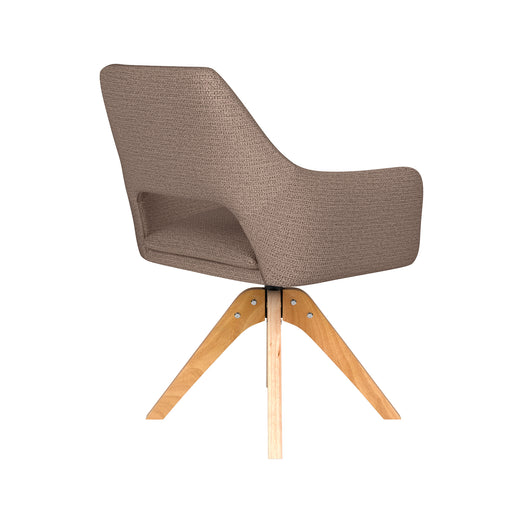 Stoel Mos Taupe met houten draaivoet-Eetkamerstoelen-Creating Home