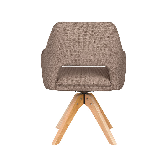 Stoel Mos Taupe met houten draaivoet-Eetkamerstoelen-Creating Home