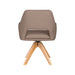 Stoel Mos Taupe met houten draaivoet-Eetkamerstoelen-Creating Home
