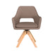 Stoel Mos Taupe met houten draaivoet-Eetkamerstoelen-Creating Home
