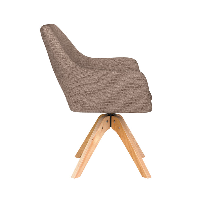 Stoel Mos Taupe met houten draaivoet-Eetkamerstoelen-Creating Home