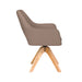 Stoel Mos Taupe met houten draaivoet-Eetkamerstoelen-Creating Home