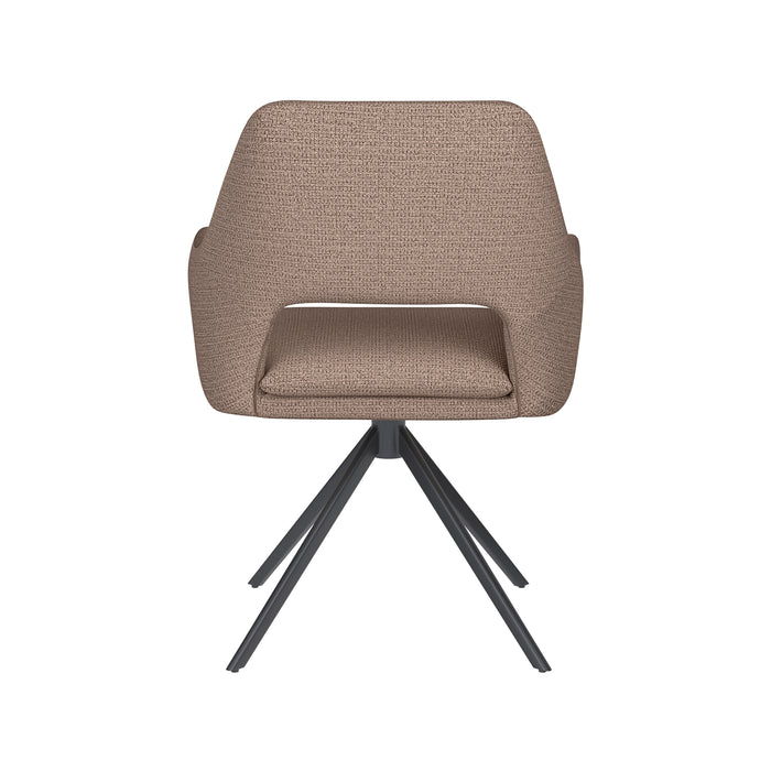 Stoel Mos Taupe met metalen draaivoet-Eetkamerstoelen-Creating Home