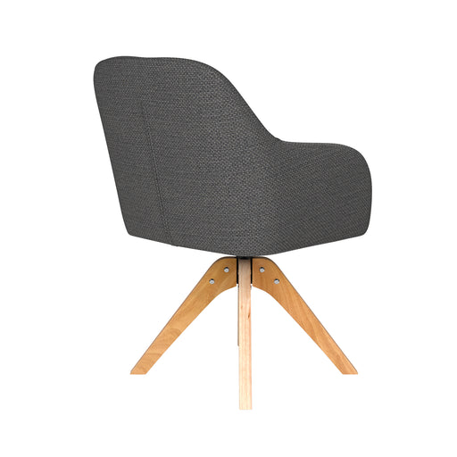 Stoel Otis Grijs met houten draaivoet-Eetkamerstoelen-Creating Home