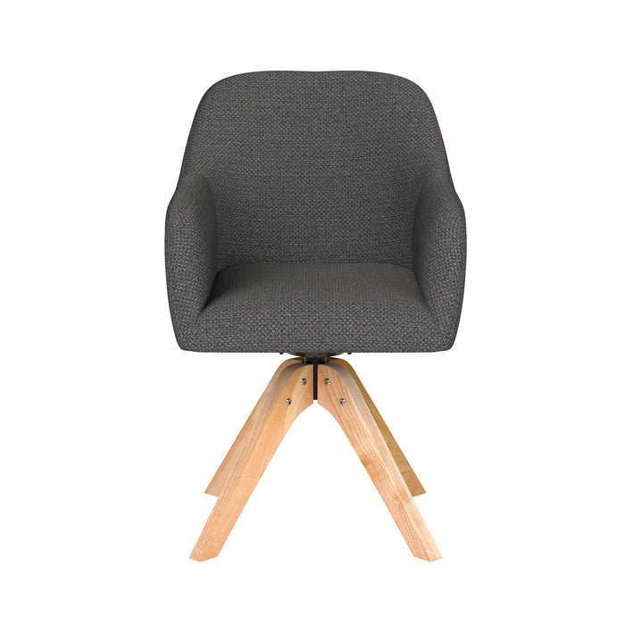 Stoel Otis Grijs met houten draaivoet-Eetkamerstoelen-Creating Home