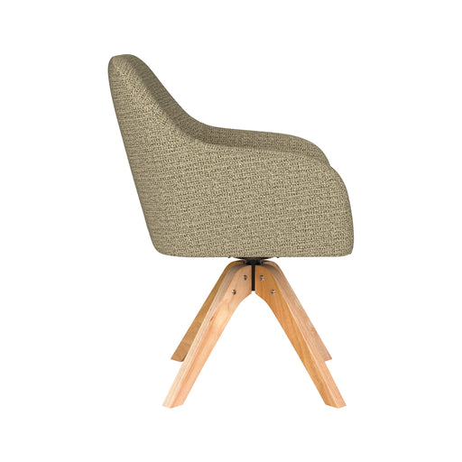 Stoel Otis Groen met houten draaivoet-Eetkamerstoelen-Creating Home