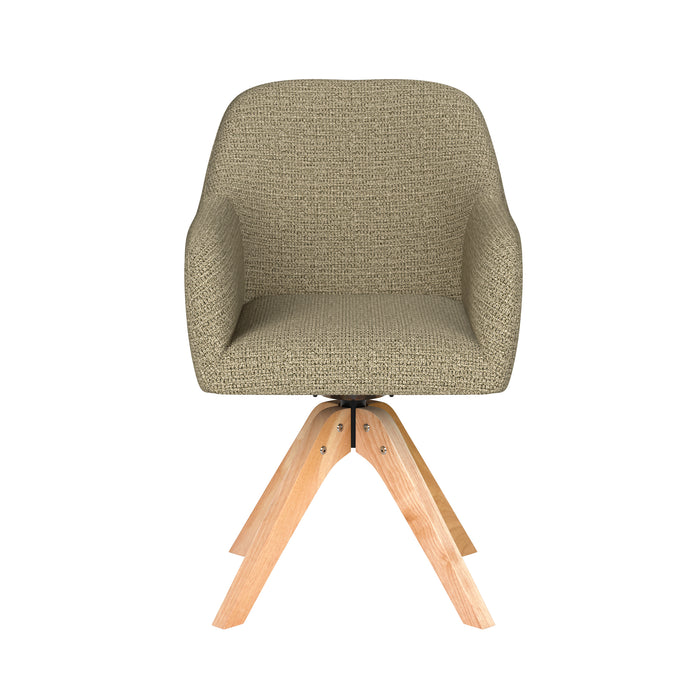 Stoel Otis Groen met houten draaivoet-Eetkamerstoelen-Creating Home