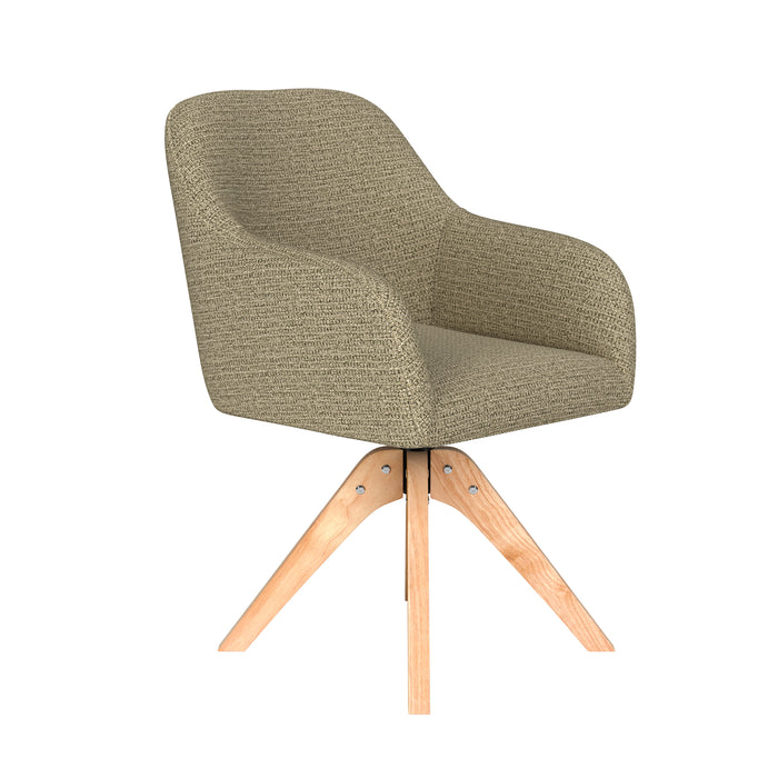 Stoel Otis Groen met houten draaivoet-Eetkamerstoelen-Creating Home