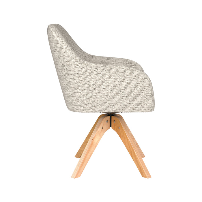 Stoel Otis Off-White met houten draaivoet-Eetkamerstoelen-Creating Home