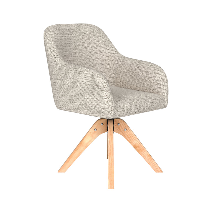 Stoel Otis Off-White met houten draaivoet-Eetkamerstoelen-Creating Home