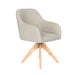 Stoel Otis Off-White met houten draaivoet-Eetkamerstoelen-Creating Home