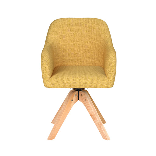 Stoel Otis Oker met houten draaivoet-Eetkamerstoelen-Creating Home