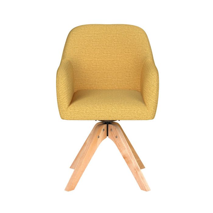 Stoel Otis Oker met houten draaivoet-Eetkamerstoelen-Creating Home
