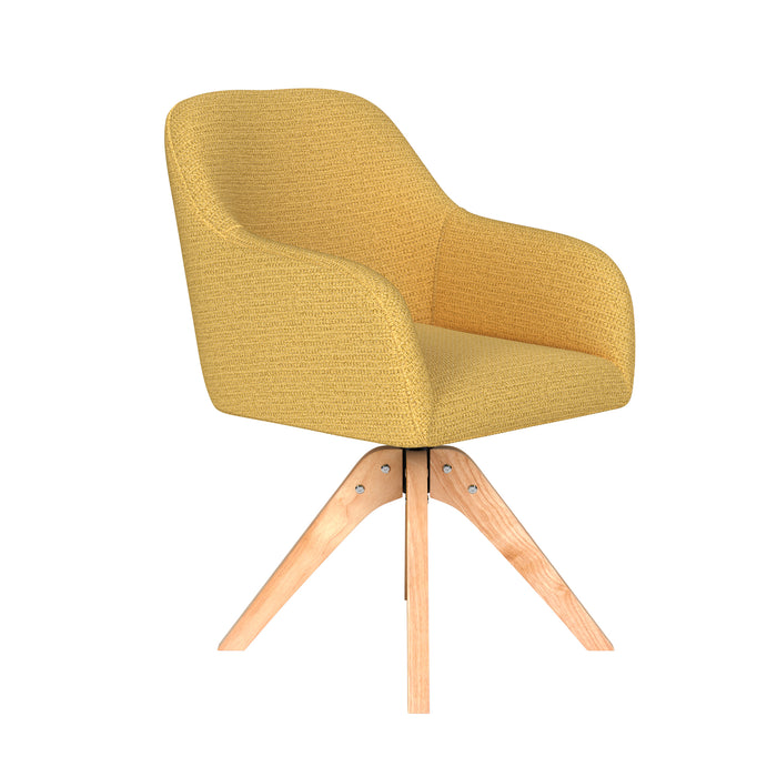 Stoel Otis Oker met houten draaivoet-Eetkamerstoelen-Creating Home