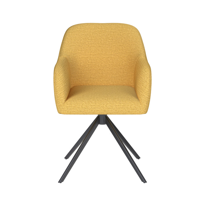 Stoel Otis Oker met metalen draaivoet-Eetkamerstoelen-Creating Home