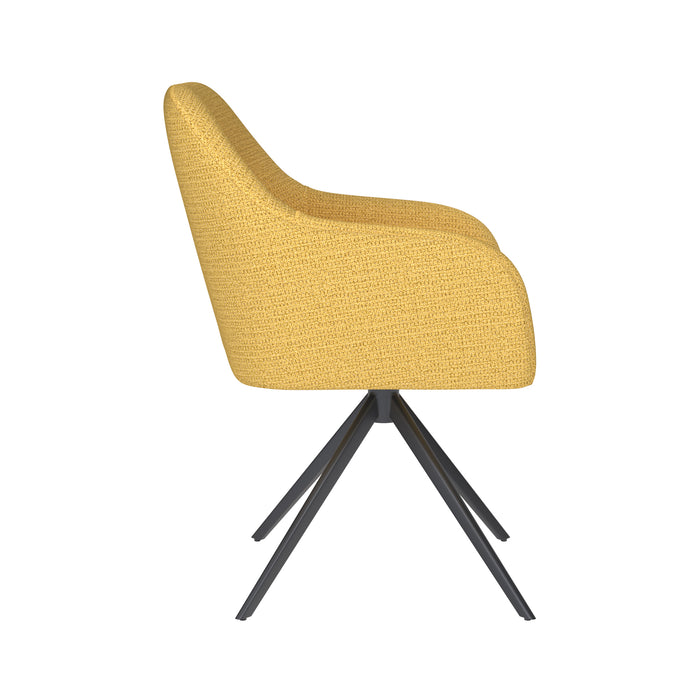 Stoel Otis Oker met metalen draaivoet-Eetkamerstoelen-Creating Home