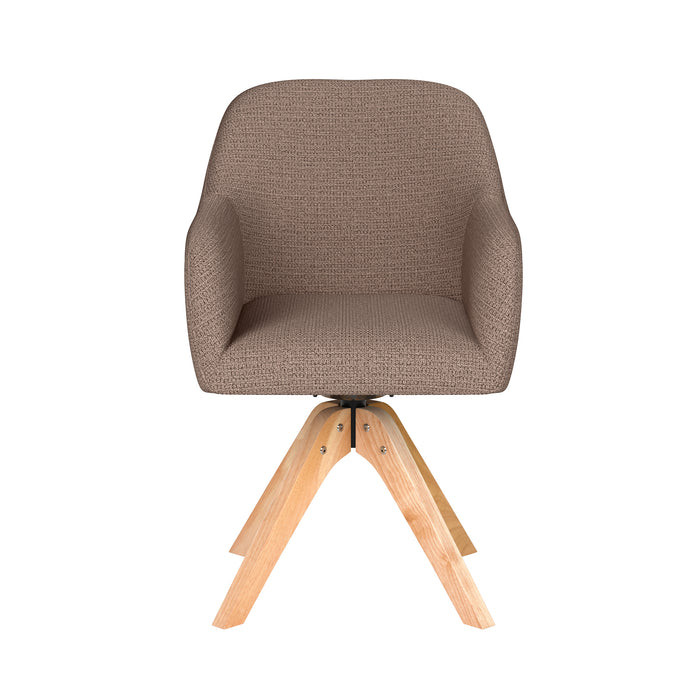 Stoel Otis Taupe met houten draaivoet-Eetkamerstoelen-Creating Home