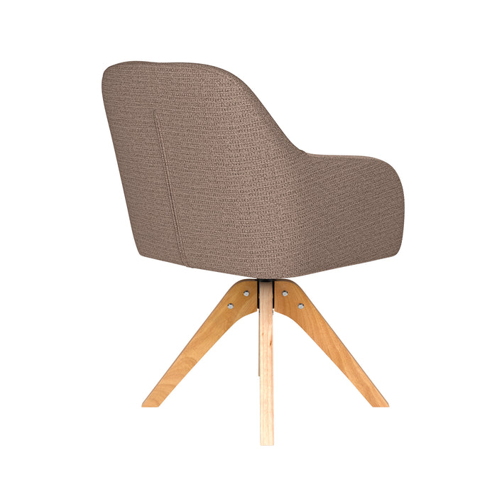 Stoel Otis Taupe met houten draaivoet-Eetkamerstoelen-Creating Home