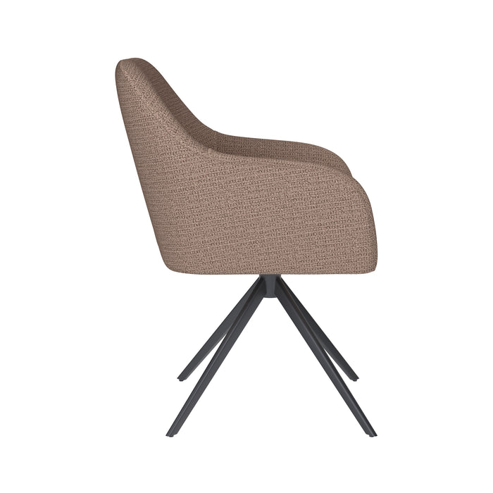 Stoel Otis Taupe met metalen draaivoet-Eetkamerstoelen-Creating Home