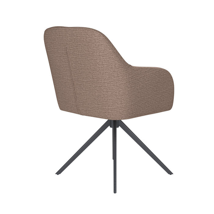 Stoel Otis Taupe met metalen draaivoet-Eetkamerstoelen-Creating Home
