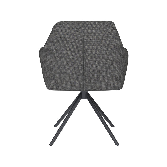 Stoel Pete Grijs met metalen draaivoet-Eetkamerstoelen-Creating Home