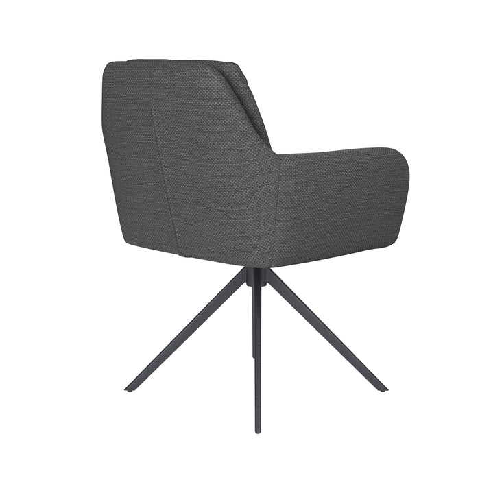 Stoel Pete Grijs met metalen draaivoet-Eetkamerstoelen-Creating Home
