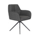 Stoel Pete Grijs met metalen draaivoet-Eetkamerstoelen-Creating Home