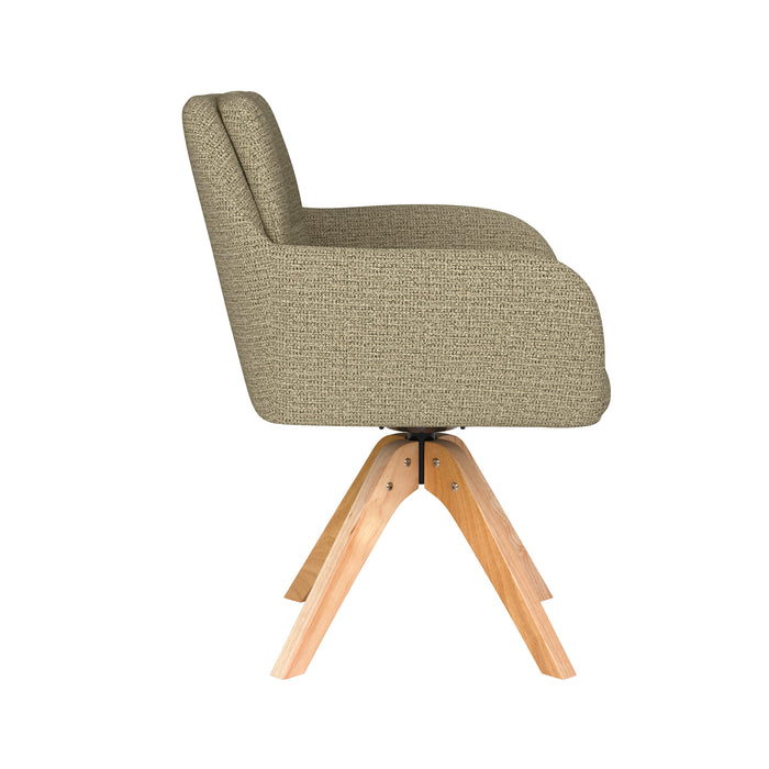 Stoel Pete Groen met houten draaivoet-Eetkamerstoelen-Creating Home