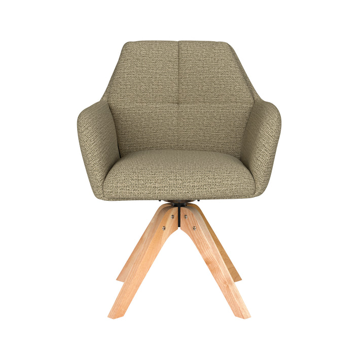 Stoel Pete Groen met houten draaivoet-Eetkamerstoelen-Creating Home