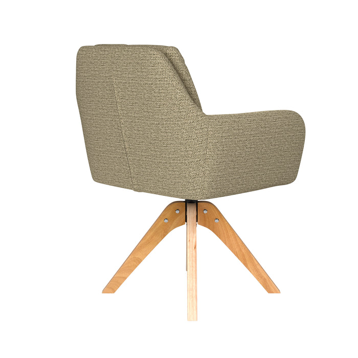Stoel Pete Groen met houten draaivoet-Eetkamerstoelen-Creating Home