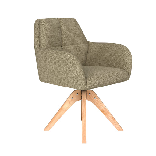 Stoel Pete Groen met houten draaivoet-Eetkamerstoelen-Creating Home