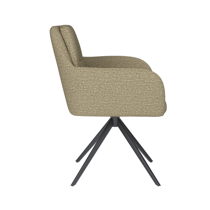 Stoel Pete Groen met metalen draaivoet-Eetkamerstoelen-Creating Home