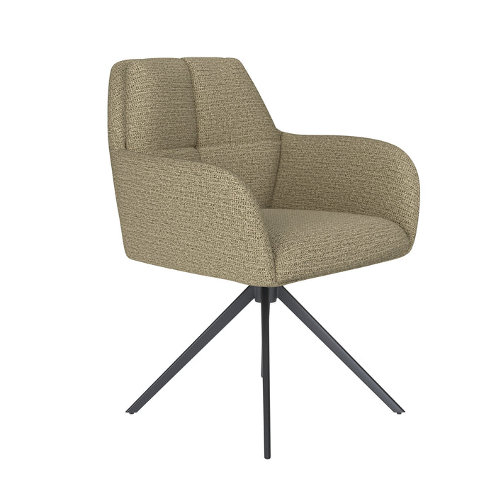 Stoel Pete Groen met metalen draaivoet-Eetkamerstoelen-Creating Home