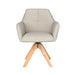 Stoel Pete Off-White met houten draaivoet-Eetkamerstoelen-Creating Home